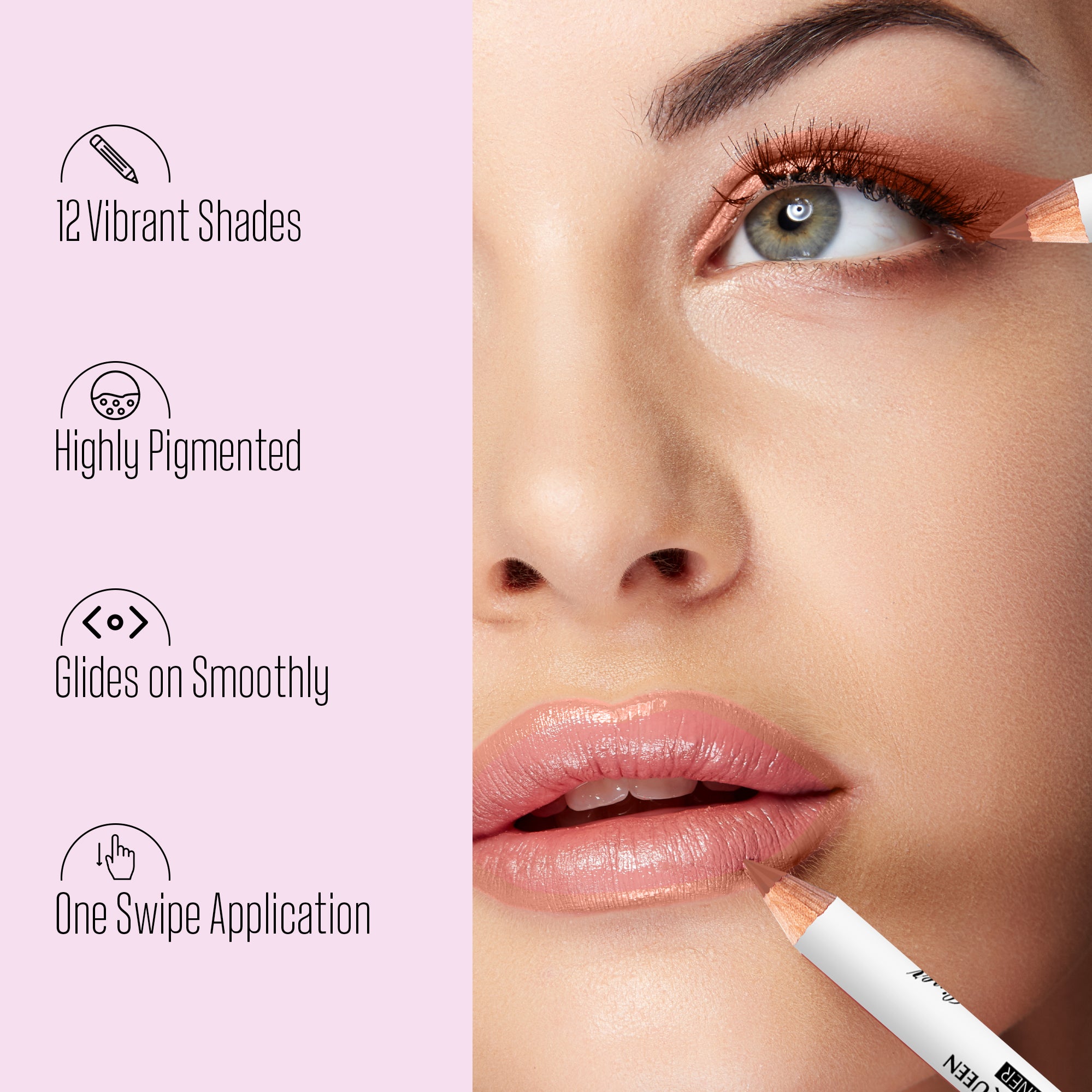 Lip & Eye Definer Set – 12 Shades for Precise Looks