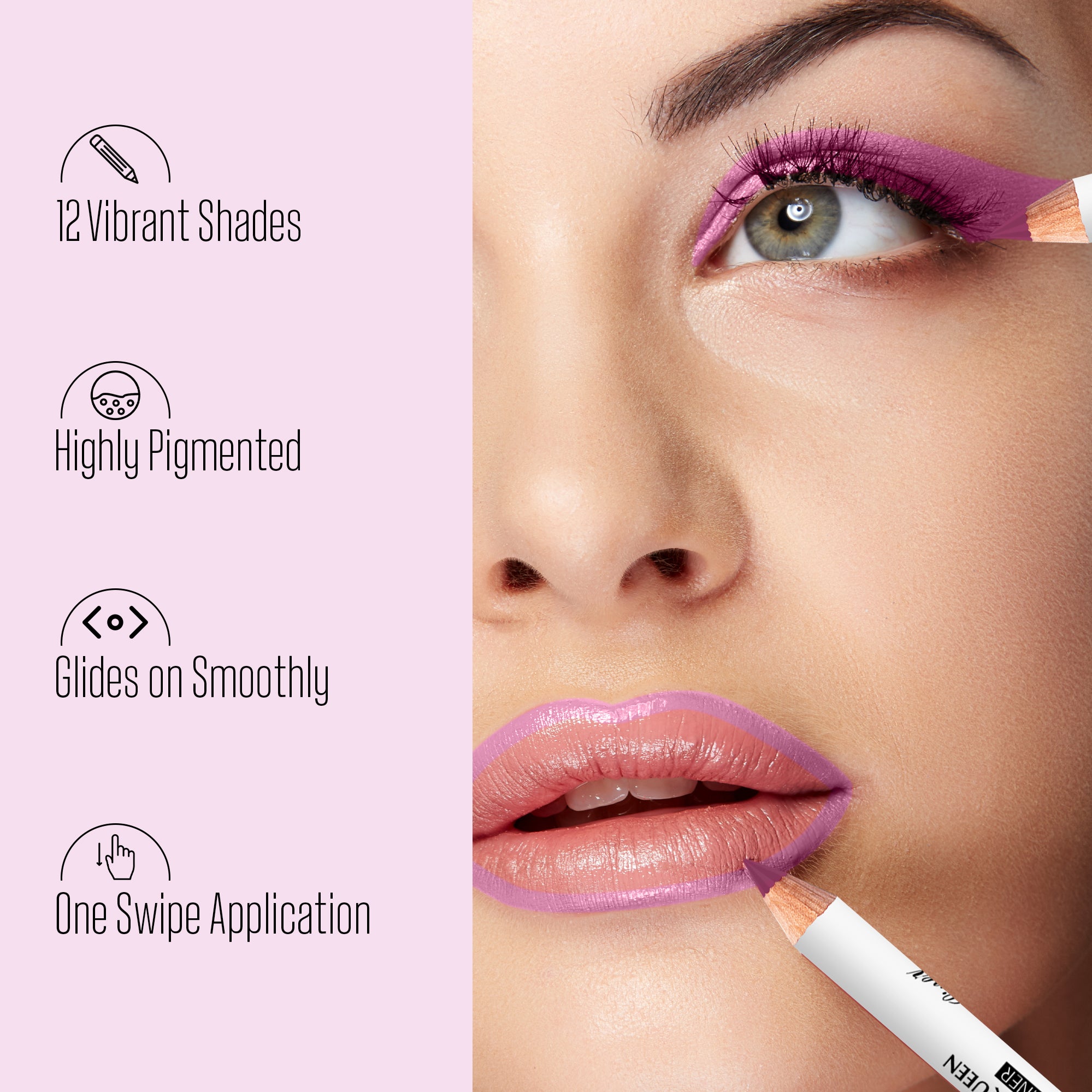 Lip & Eye Definer Set – 12 Shades for Precise Looks