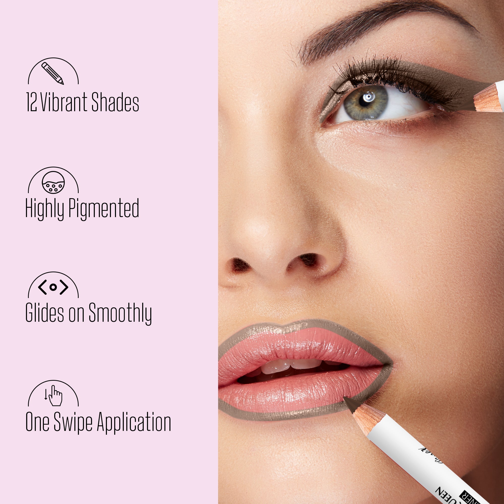 Lip & Eye Definer Set – 12 Shades for Precise Looks