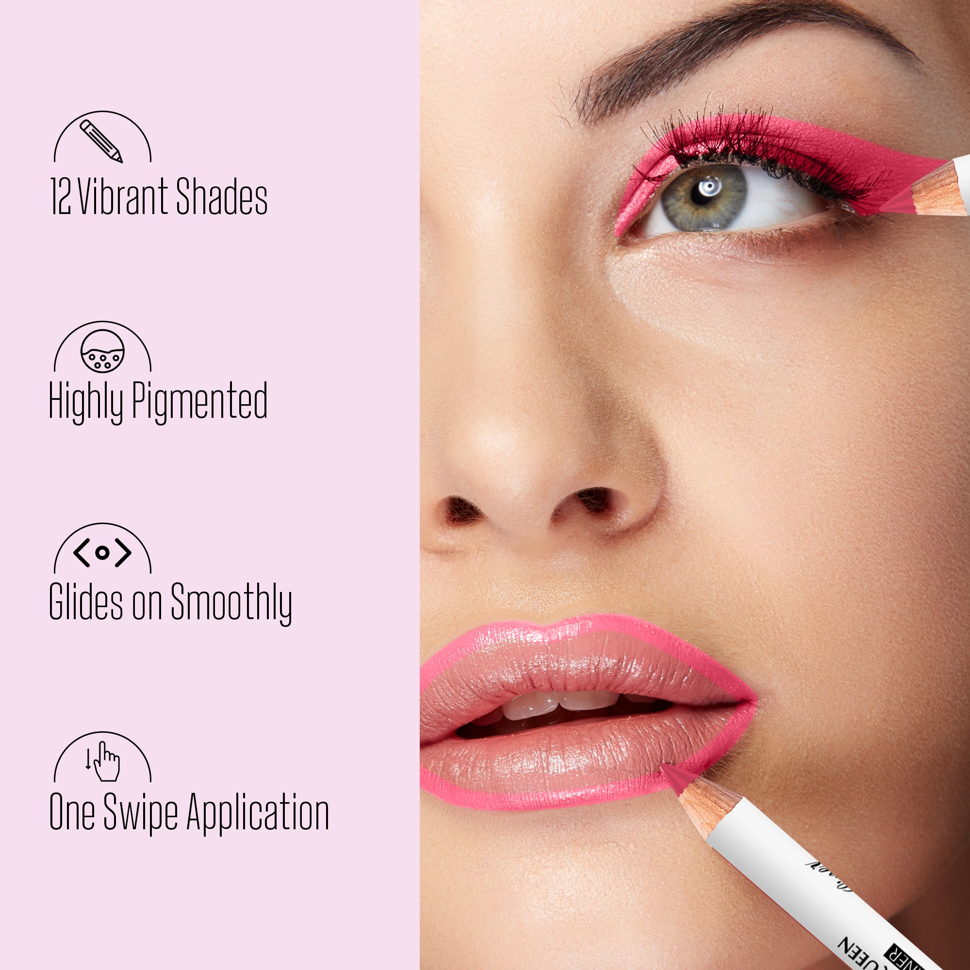 Lip & Eye Definer Set – 12 Shades for Precise Looks