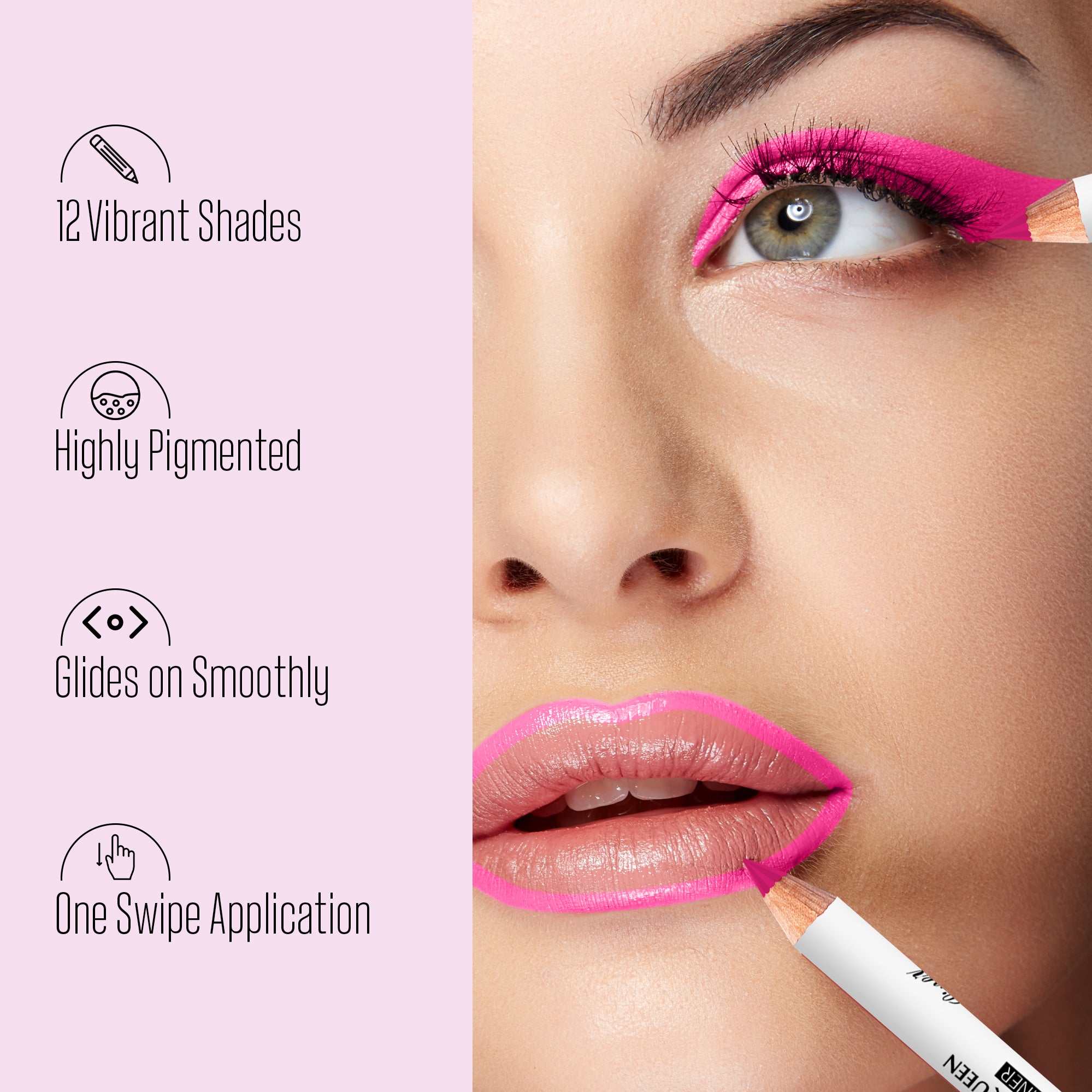 Lip & Eye Definer Set – 12 Shades for Precise Looks