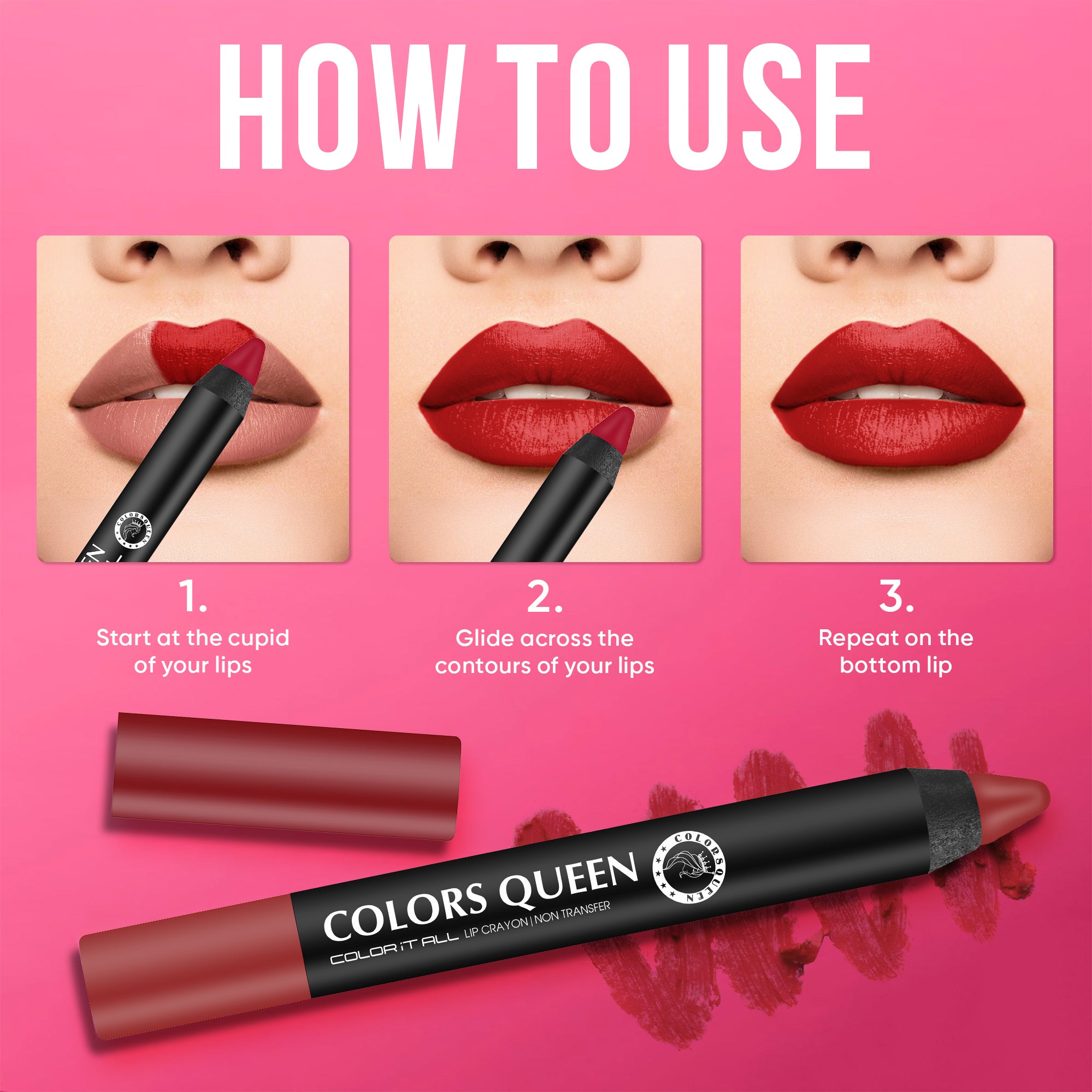 Color It All Long Lasting Crayon Lipstick – Non Transfer & Waterproof Formula