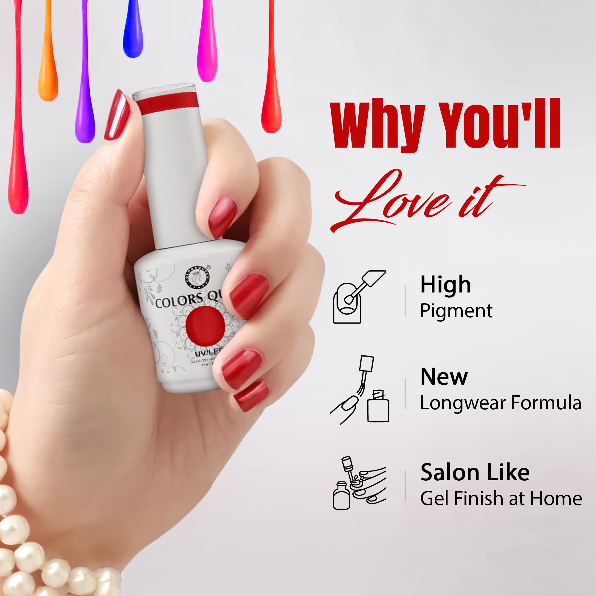 Colors Queen UV LED Soak Off Gel Finish - Nail Paint