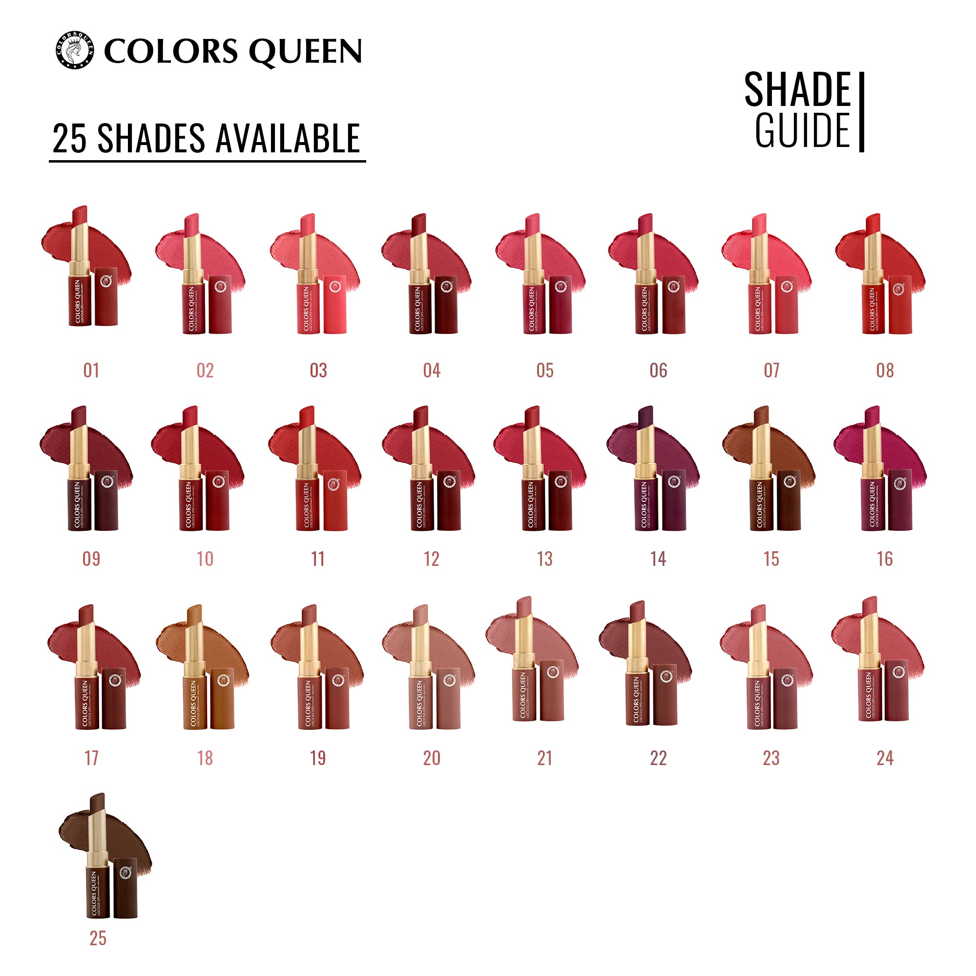 Luscious Lips Non-Transfer Lipstick – 25 Matte Shades