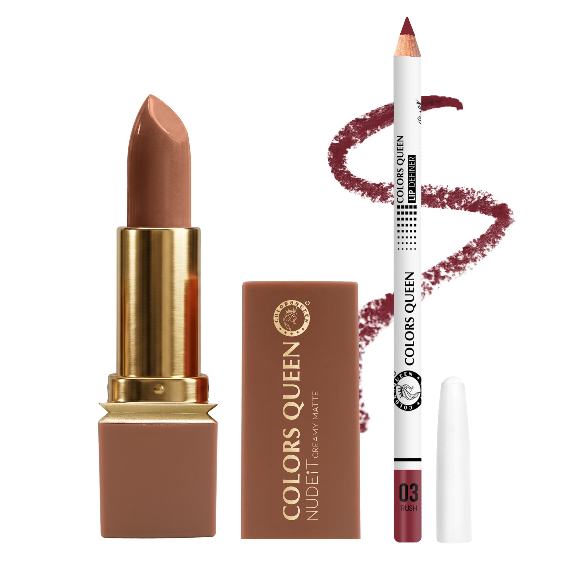 Nude Lipstick & Lip Liner Combo for Pouty Lips