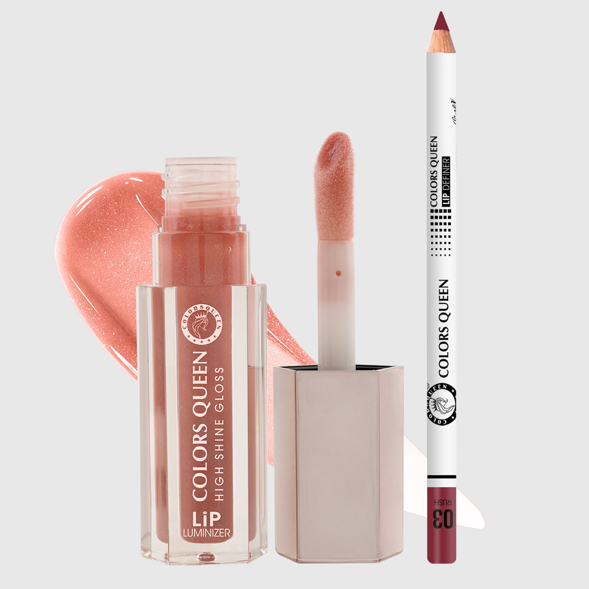 Colors Queen Lip Luminizer Gloss & Lip Liner Combo Pack Of 2 Highly Pigmented