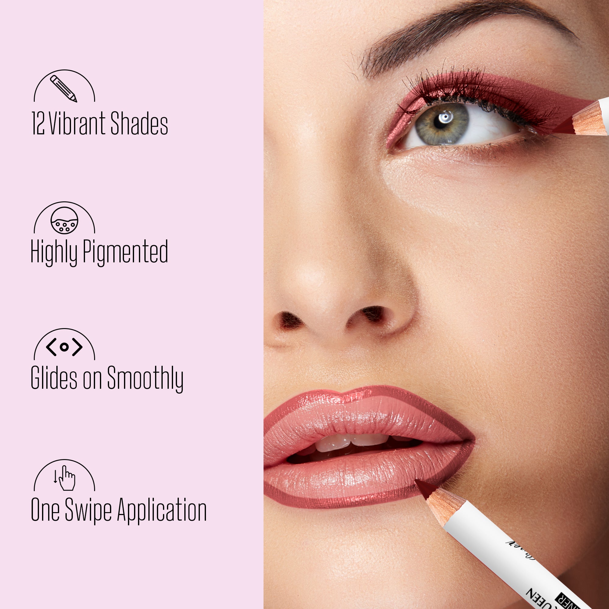 Lip & Eye Definer Set – 12 Shades for Precise Looks