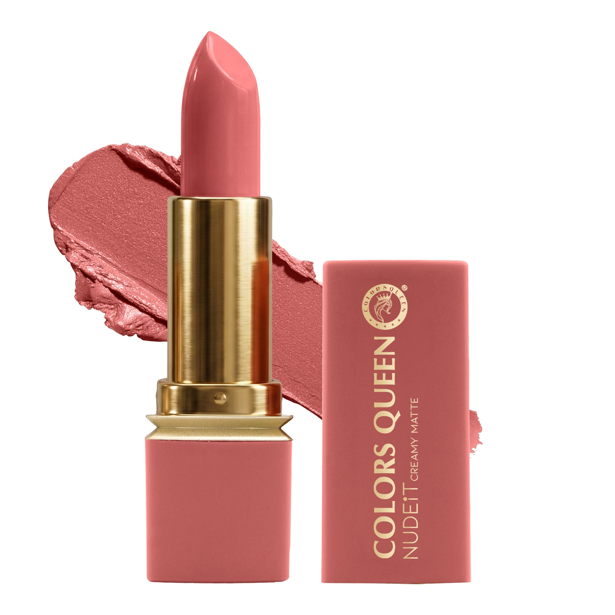 Colors Queen Nudeit Creamy Matte Lipstick – 12 Nude Shades, Waterproof & Long-Lasting