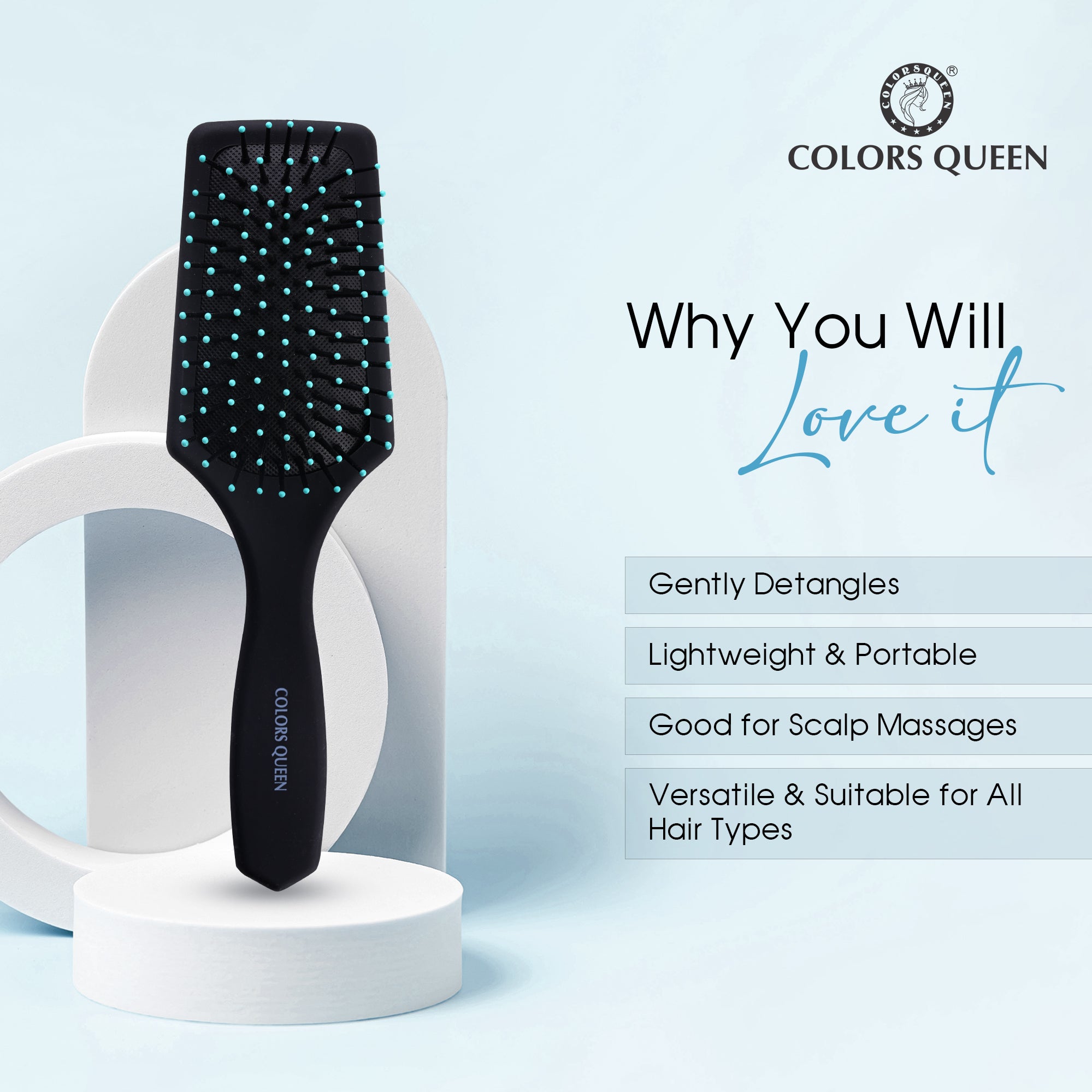 Colors Queen Small Flat Cushion Brush