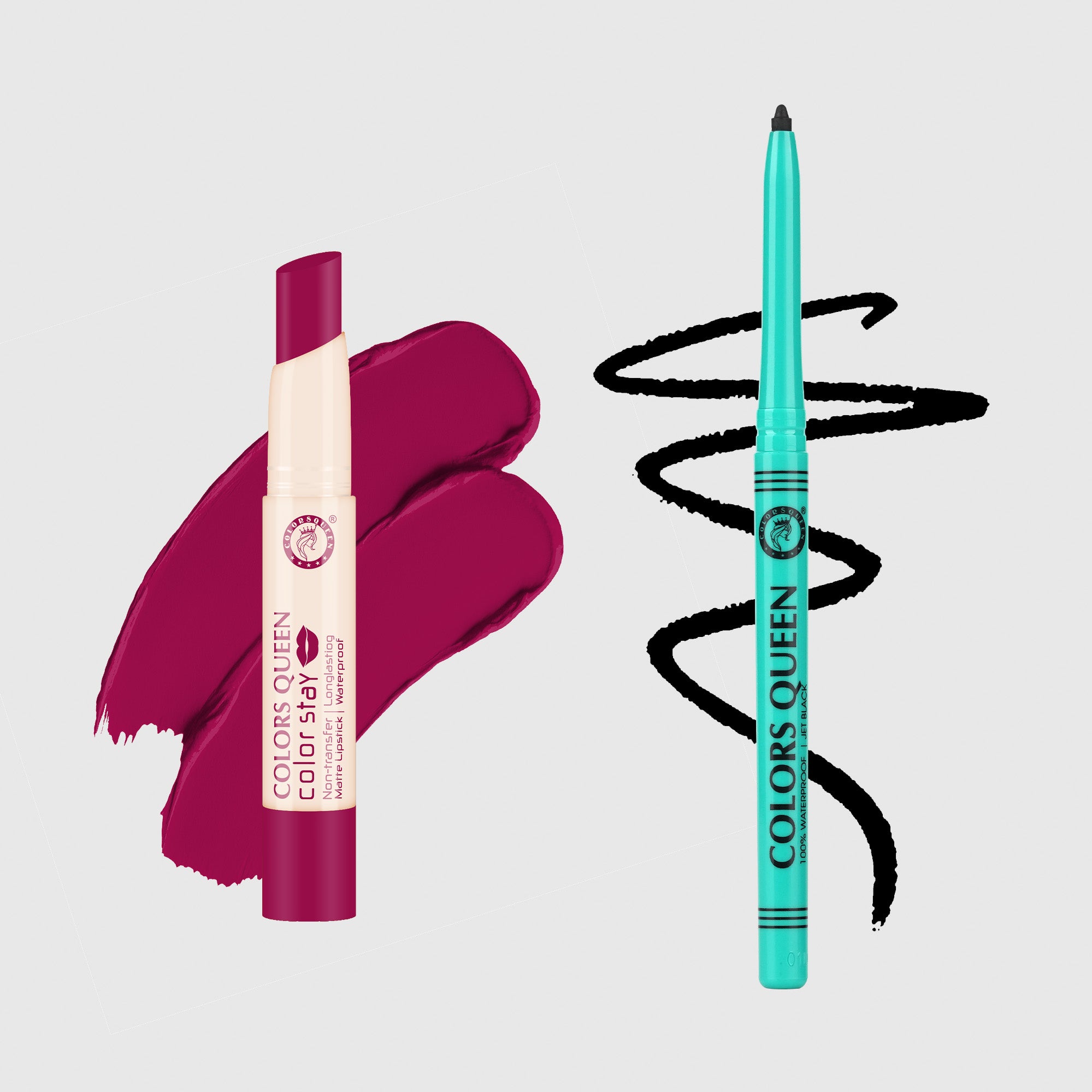 Color Stay Non-Transfer Lipstick and Bold Eyes Auto Kajal Combo