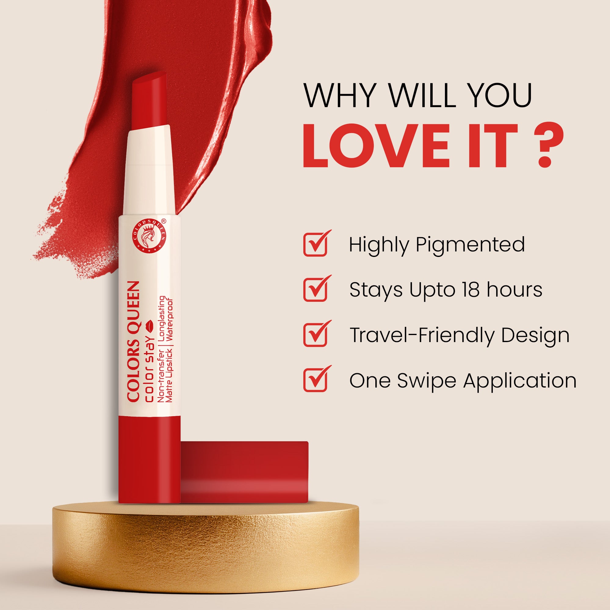 Colors Queen Colors Stay Non- Transfer Lipstick