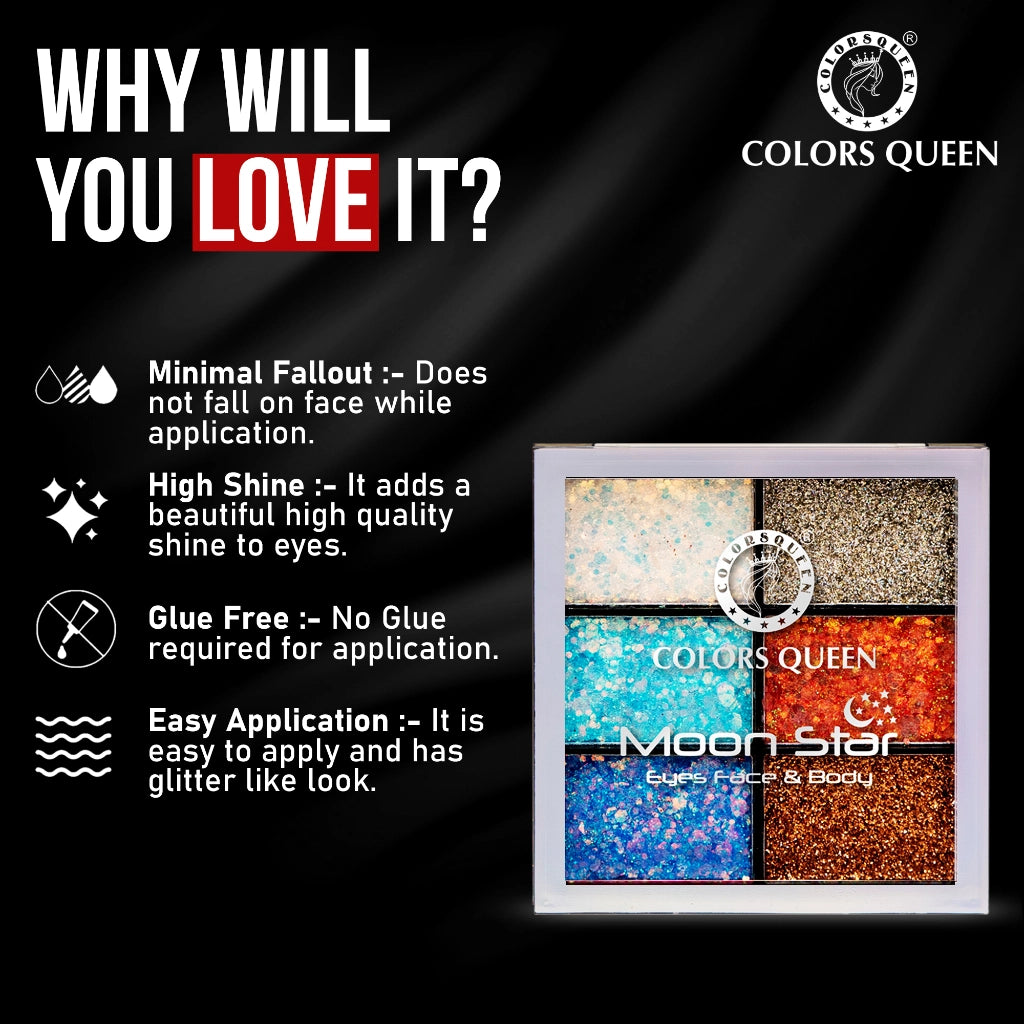 Colors Queen Moon Star Glitter Eyeshadow