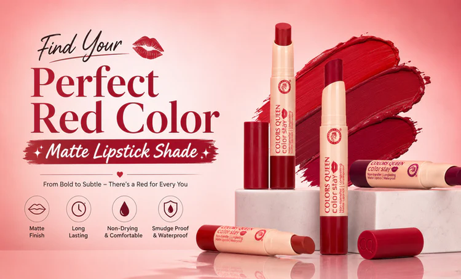 Colors Queen Collection of Your Favorite Red and Maroon Lipsticks