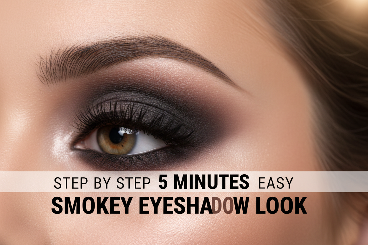 Step by Step 5 Minutes Easy Smokey Eyeshadow Look