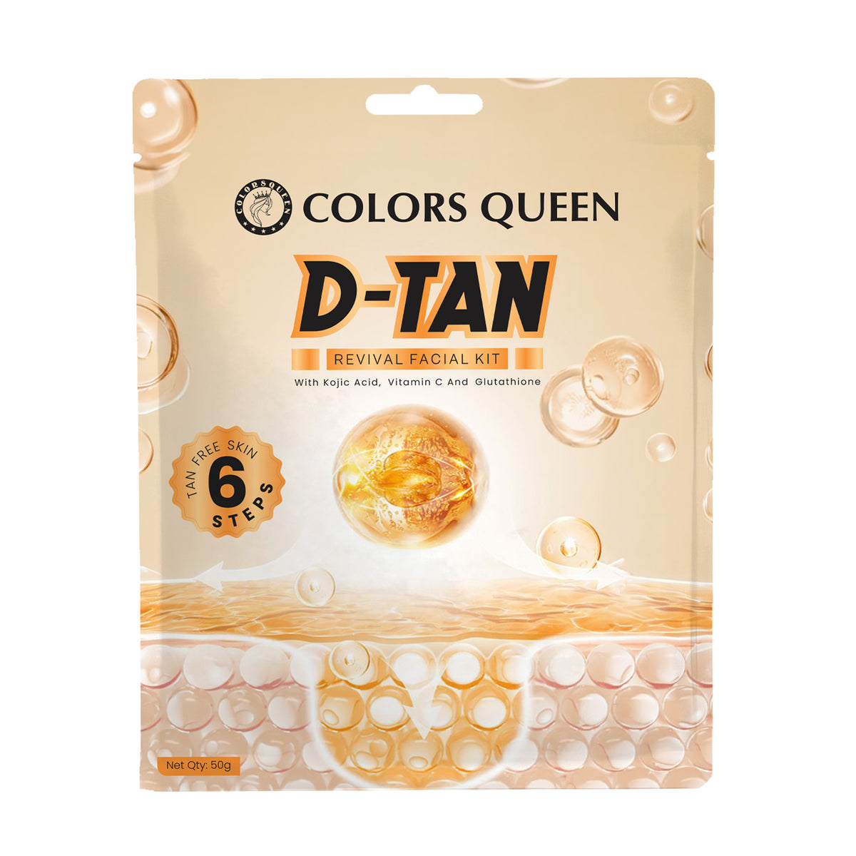 Colors Queen D-TAN Revival Facial With Kojic Acid, Vitamin C, and Glutathione