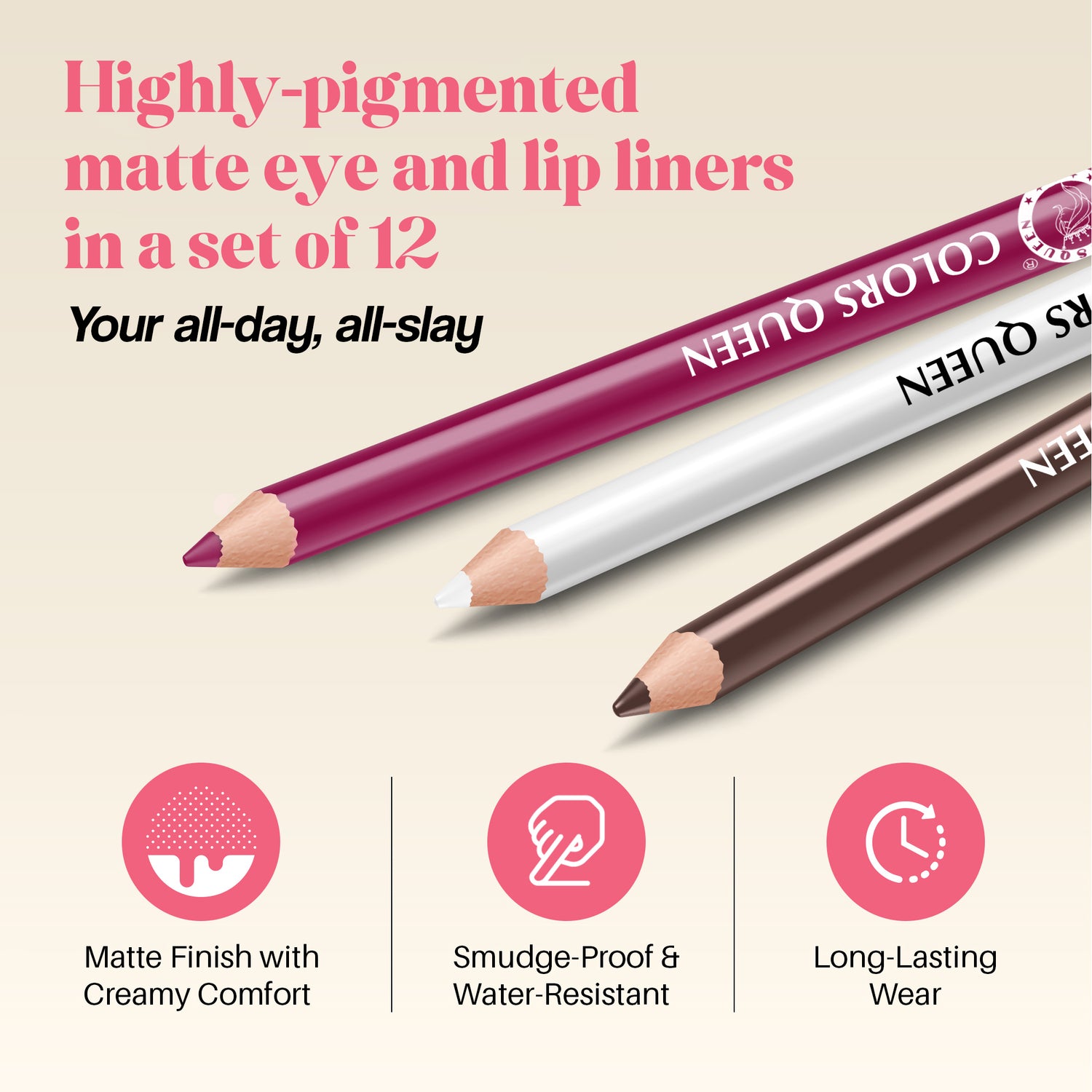 Vivid Matte Lip &amp; Eye Pencil – 12 Smooth Shades Set