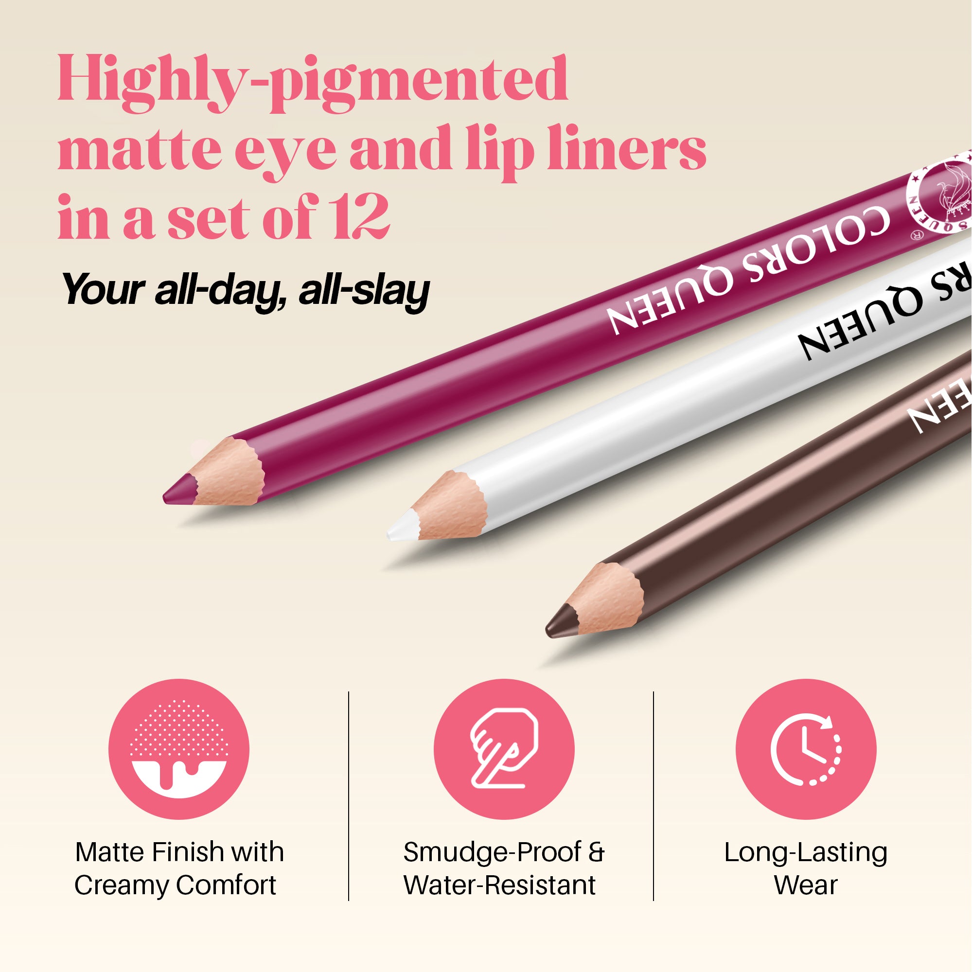 Vivid Matte Lip &amp; Eye Pencil – 12 Smooth Shades Set