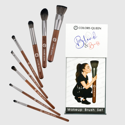 Blend &amp; Buff Makeup Brush Set of 8 with Holder