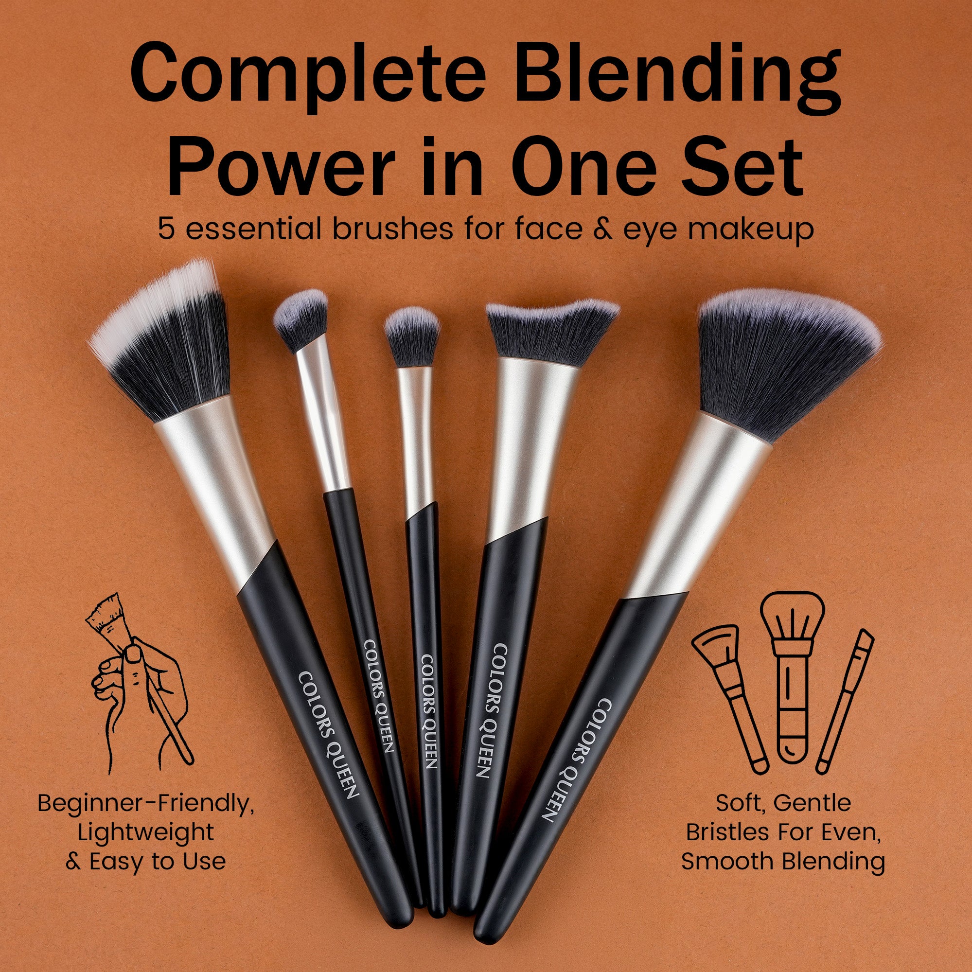 Pro Beauty Essentials 5 pc Brush Set