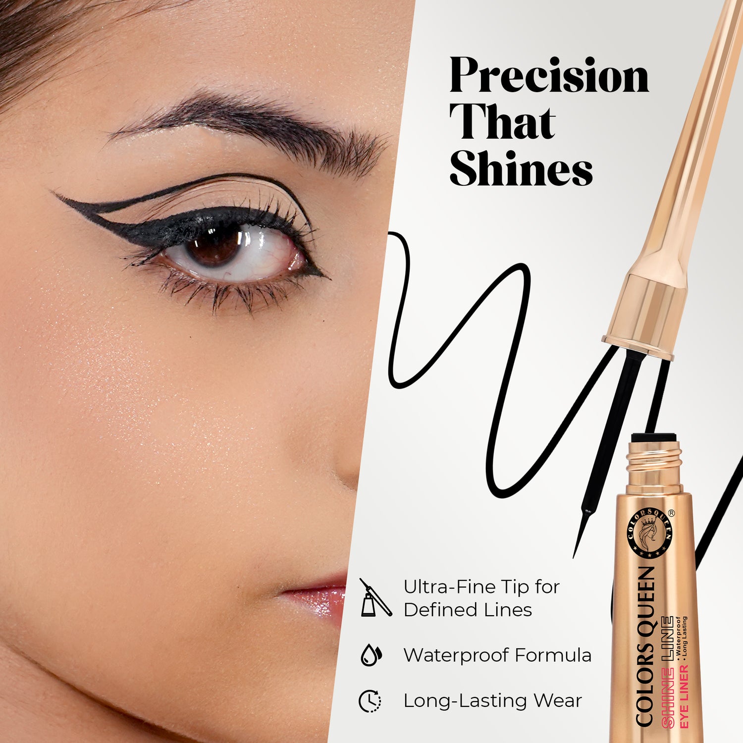 Shine Line Long Lasting Waterproof Eyeliner (Black) | 6 Ml