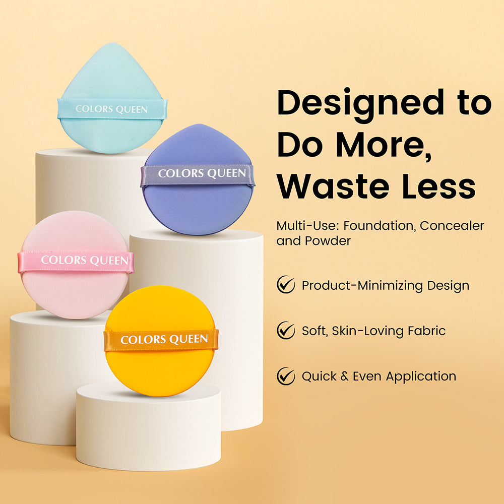 Pack of 4 Makeup Puffs with Powder, Foundation, Concealer &amp; Multipurpose Puff