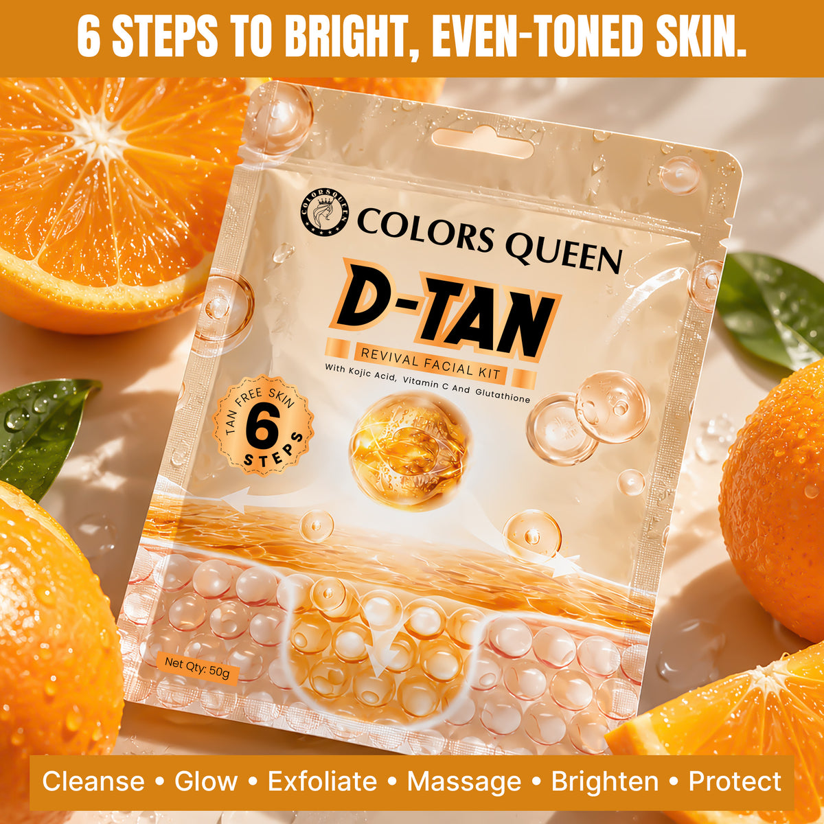 Colors Queen D-TAN Revival Facial With Kojic Acid, Vitamin C, and Glutathione