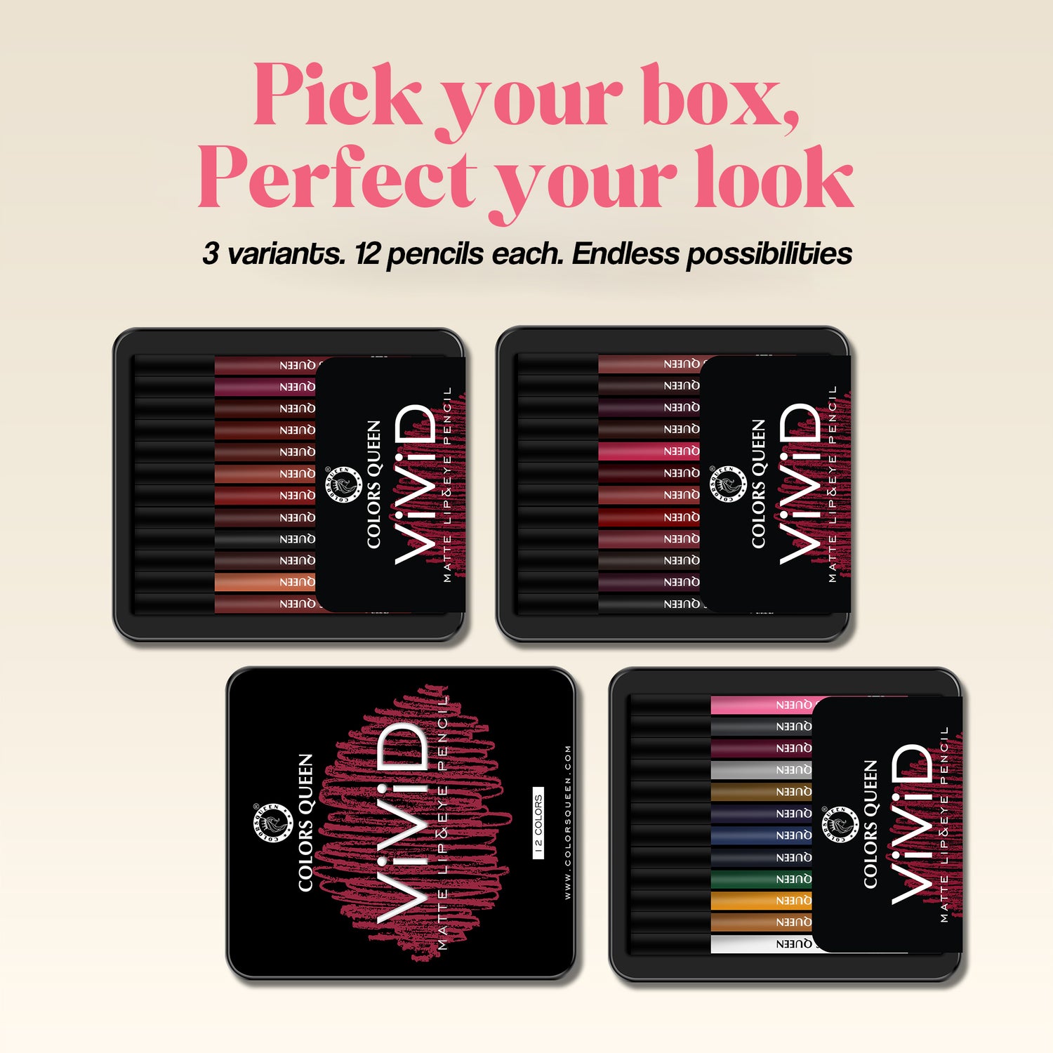 Vivid Matte Lip &amp; Eye Pencil – 12 Smooth Shades Set