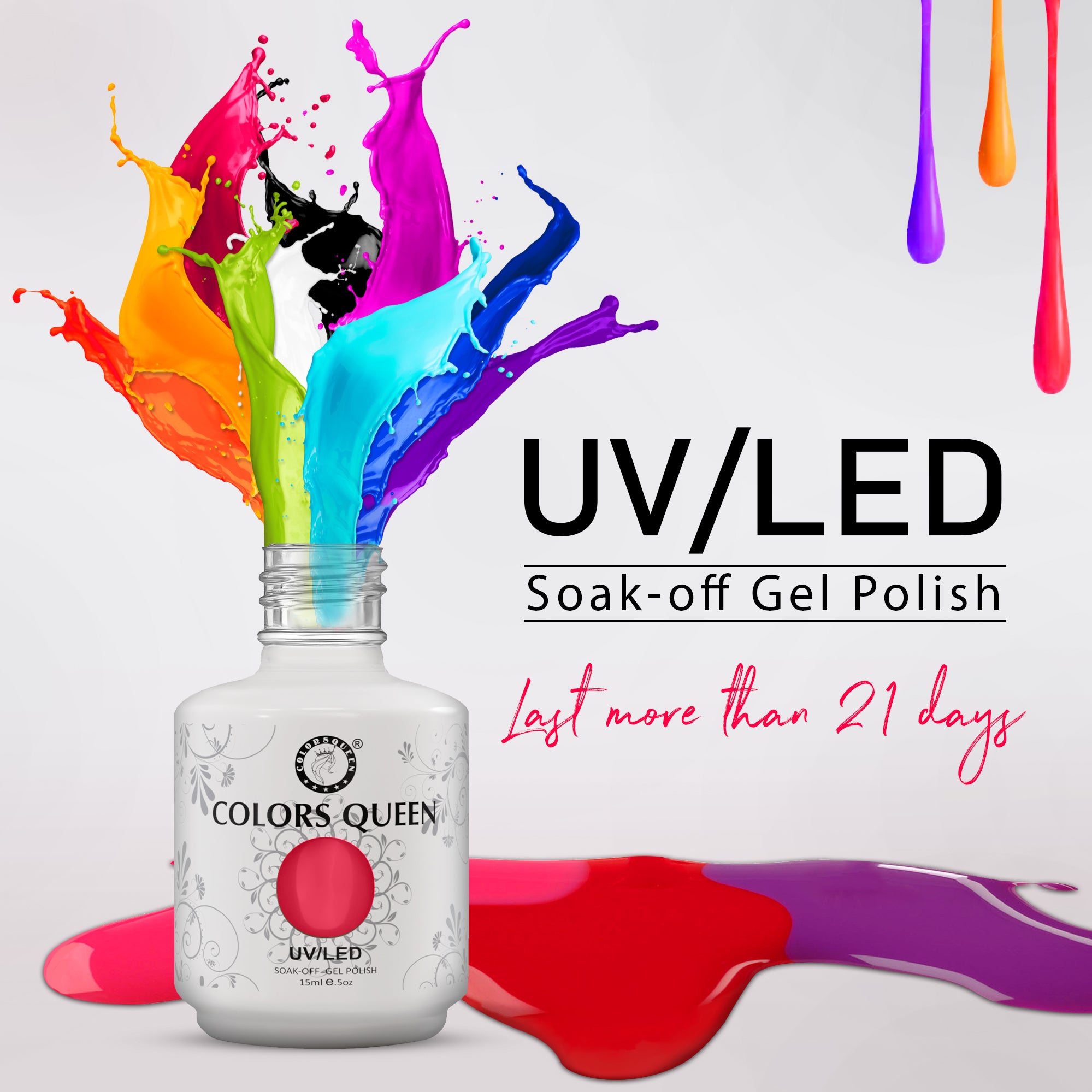 UV LED Soak Off Gel Nail Polish - Red, Maroon & Brown Colors