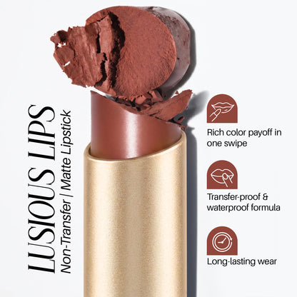 Luscious Lips Non-Transfer Lipstick – 25 Matte Shades