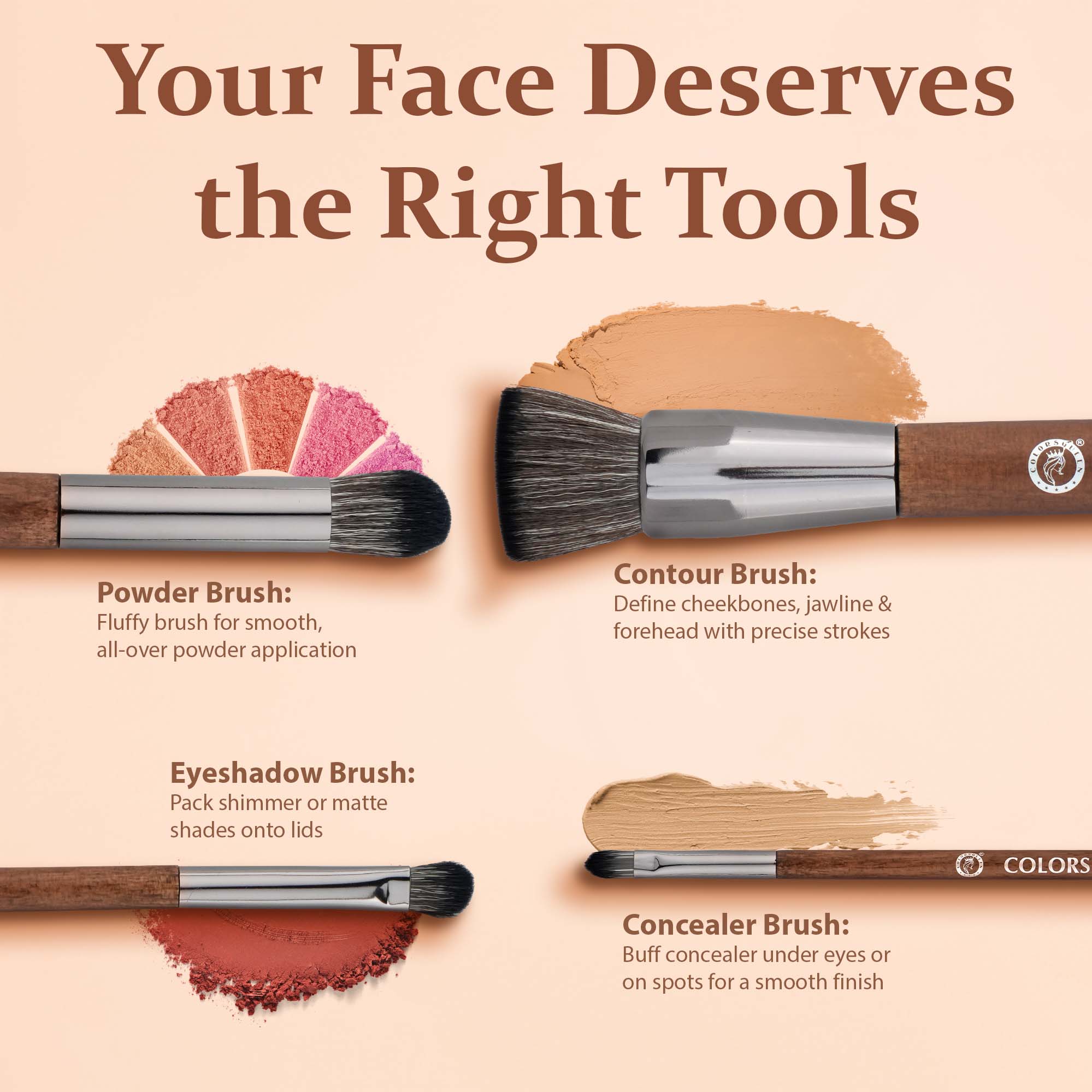 Blend &amp; Buff Makeup Brush Set of 8 with Holder