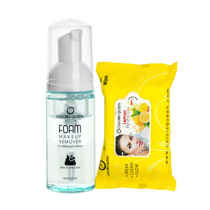 Foam Makeup Remover and  Wet Wipes Combo
