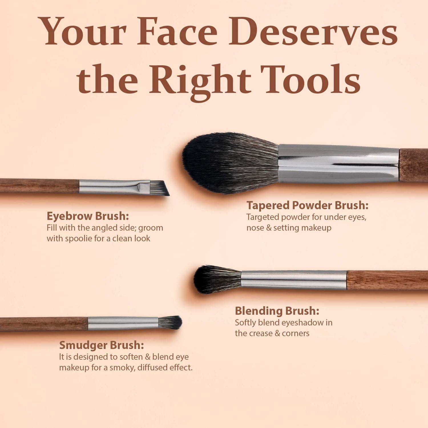 Blend &amp; Buff Makeup Brush Set of 8 with Holder