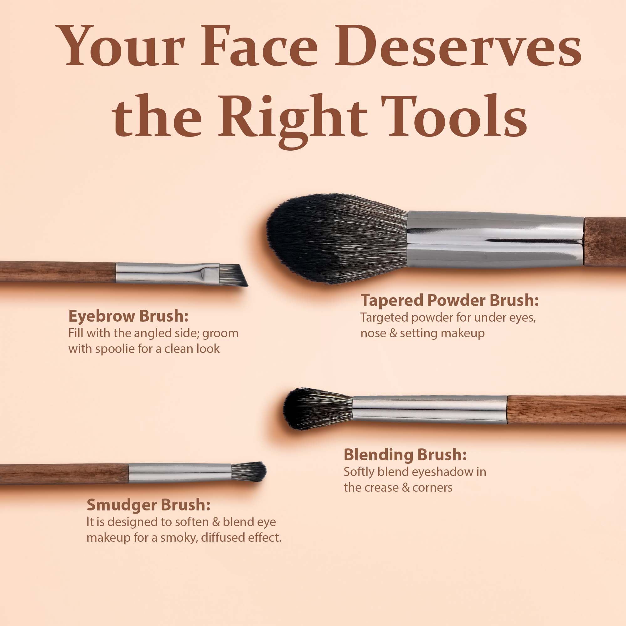 Blend &amp; Buff Makeup Brush Set of 8 with Holder