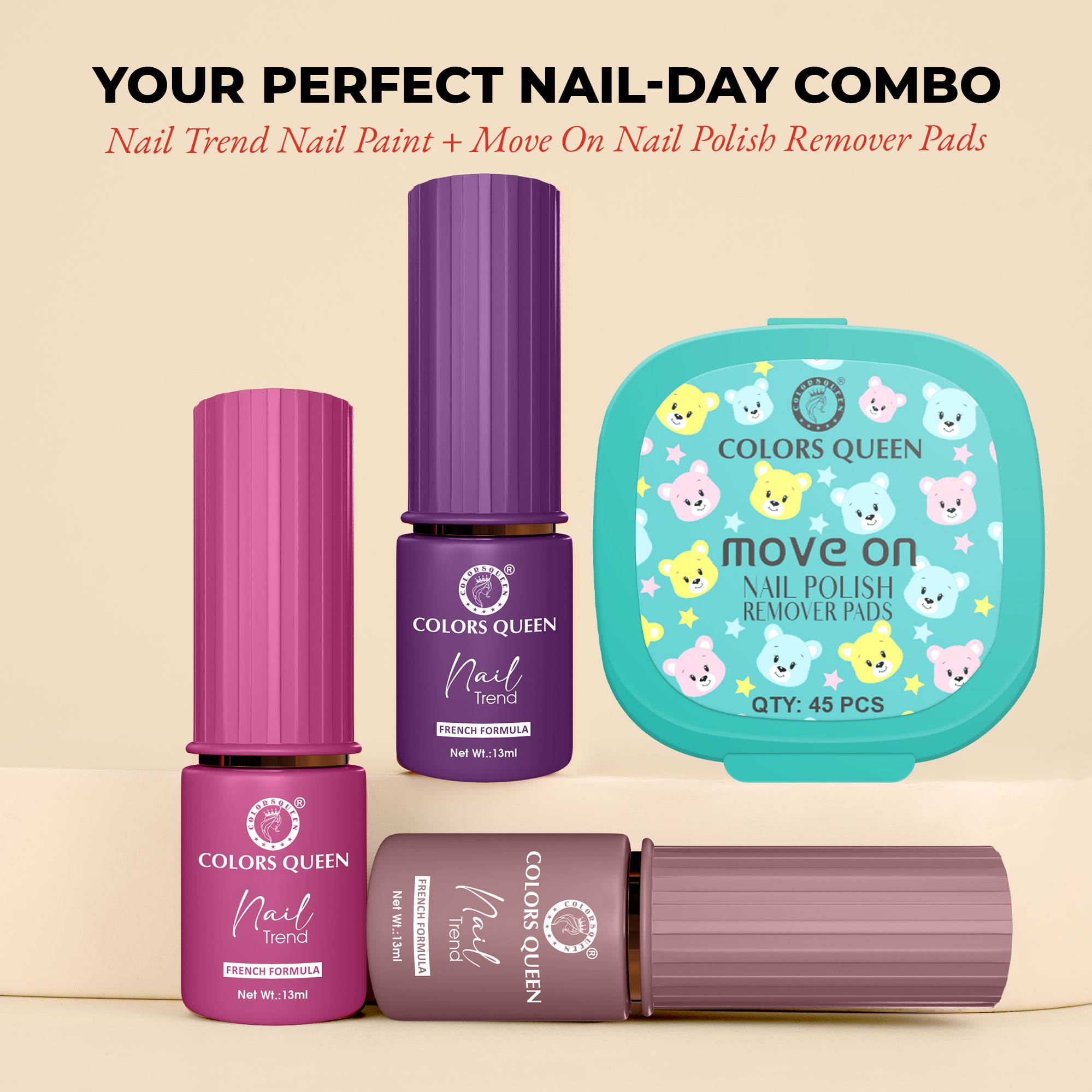Nail Paint Set of 3 – Free Remover Pads