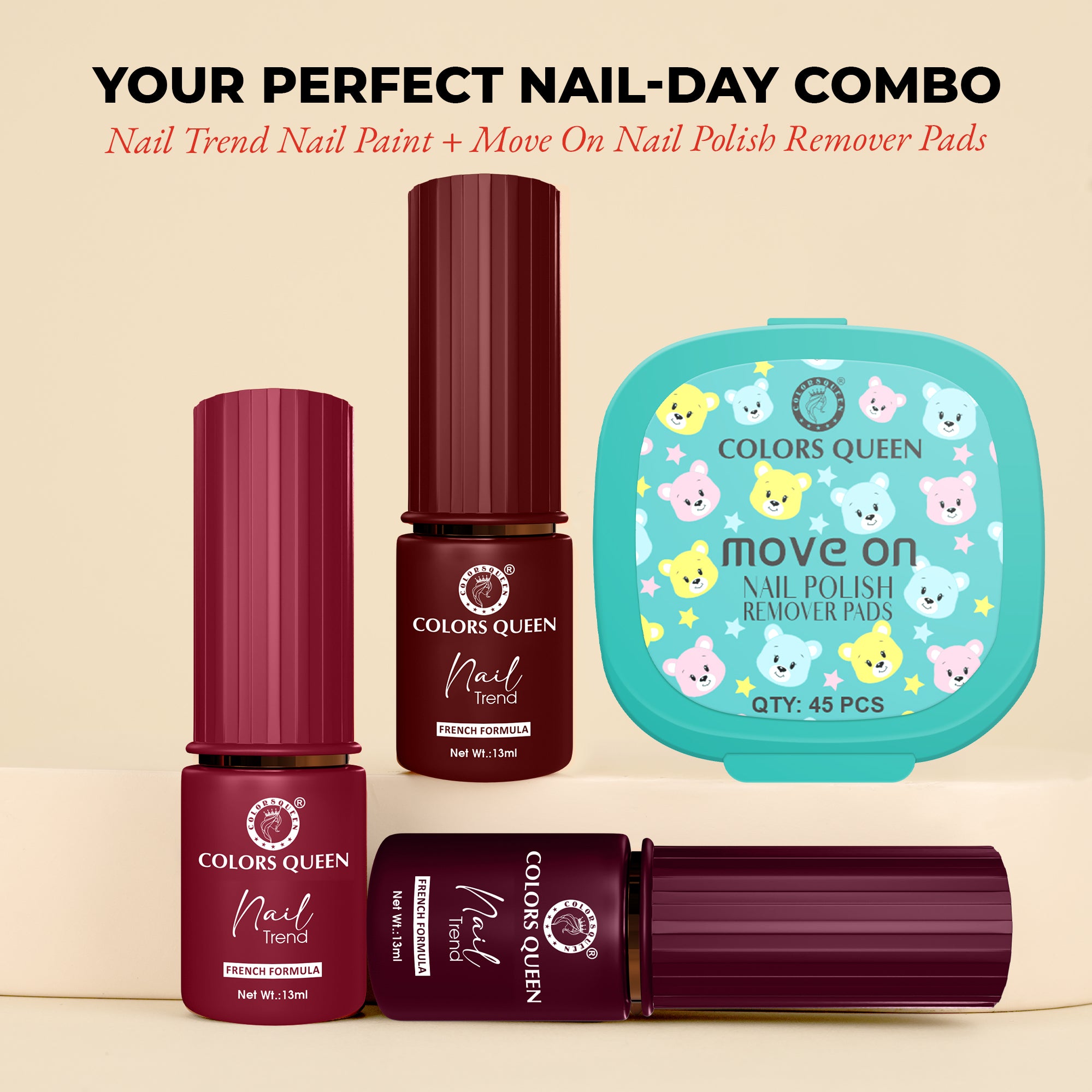 Nail Paint Set of 3 – Free Remover Pads