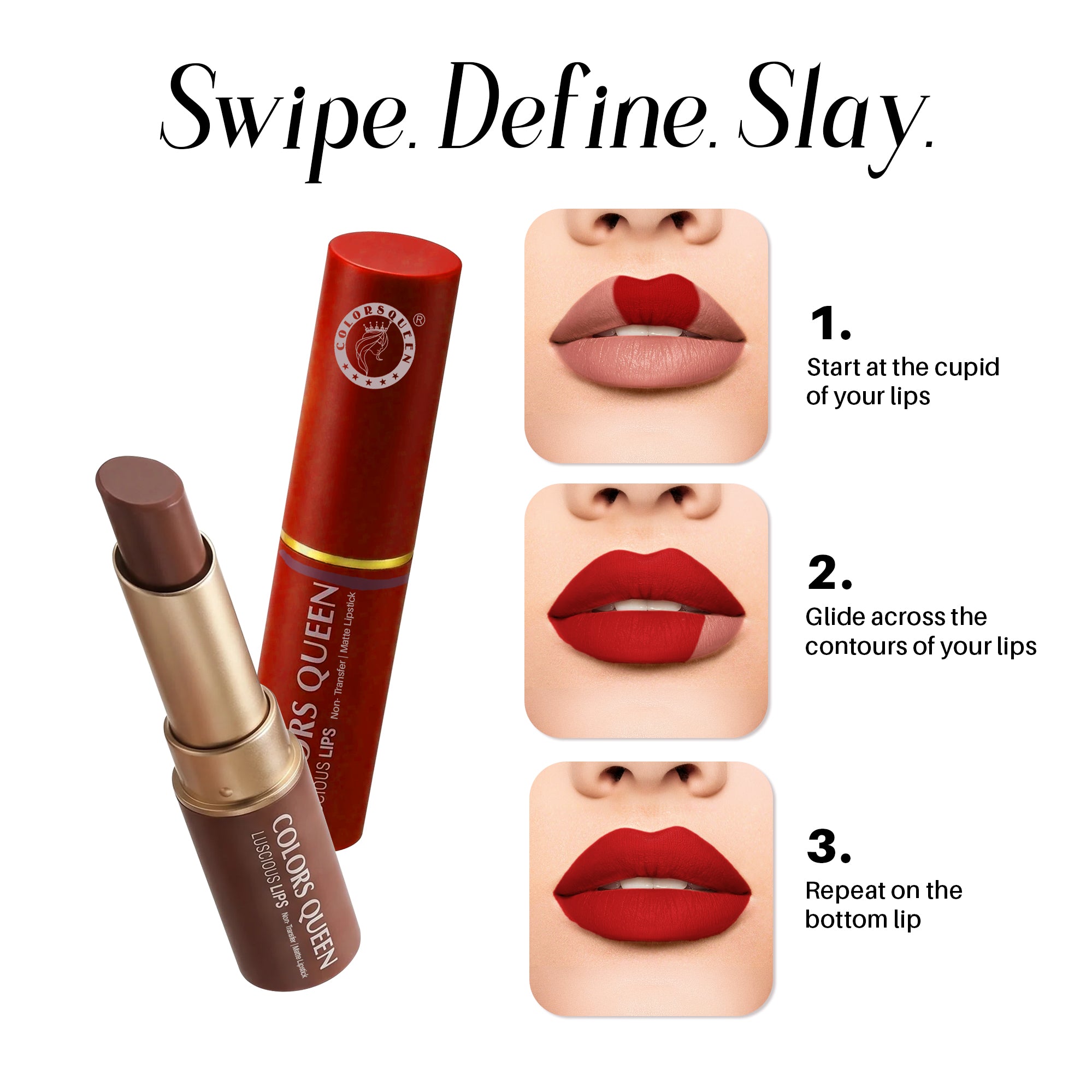 Luscious Lips Non-Transfer Lipstick – 25 Matte Shades