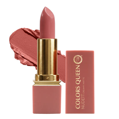 Colors Queen Nudeit Creamy Matte Lipstick – 12 Nude Shades, Waterproof &amp; Long-Lasting