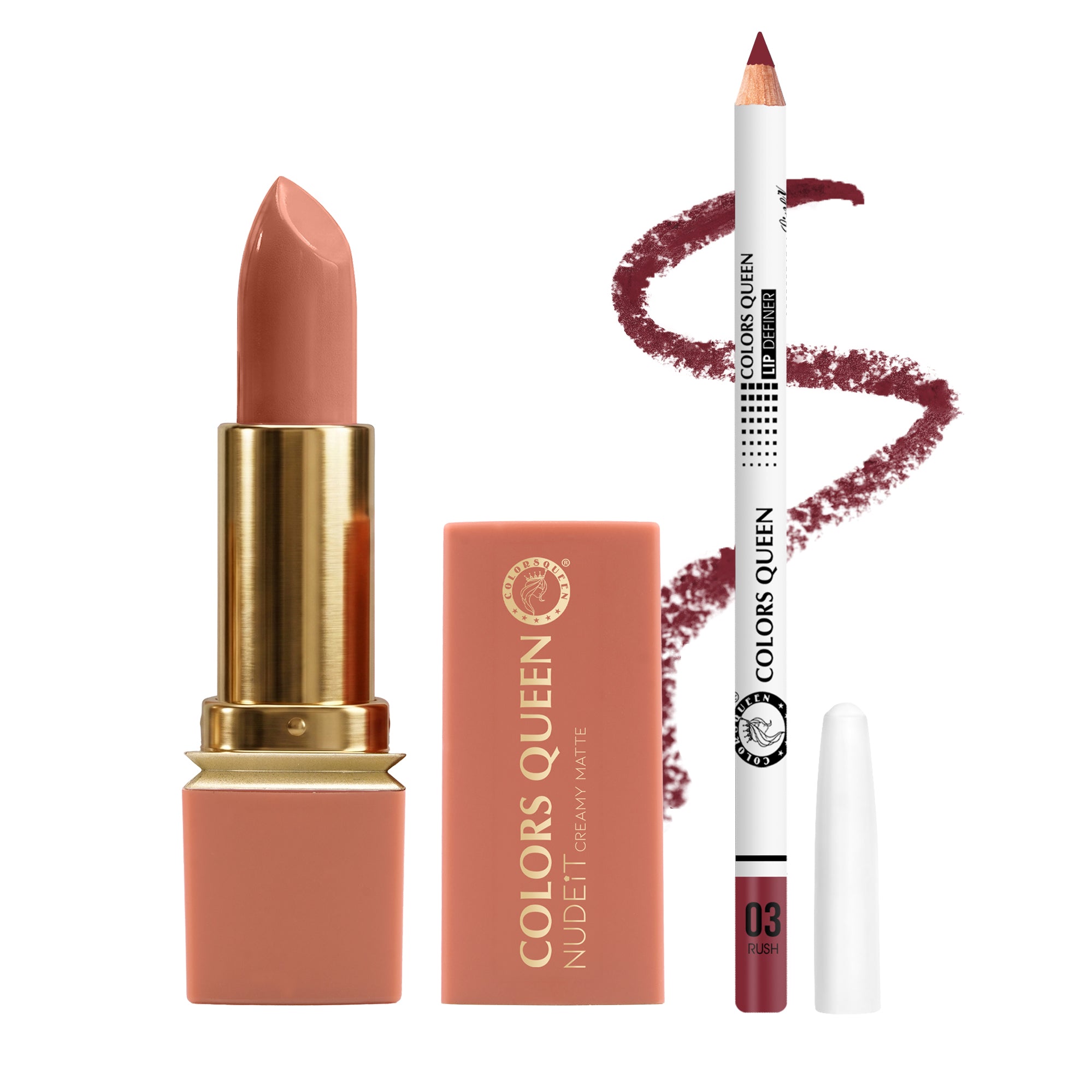 Nude Lipstick &amp; Lip Liner Combo for Pouty Lips