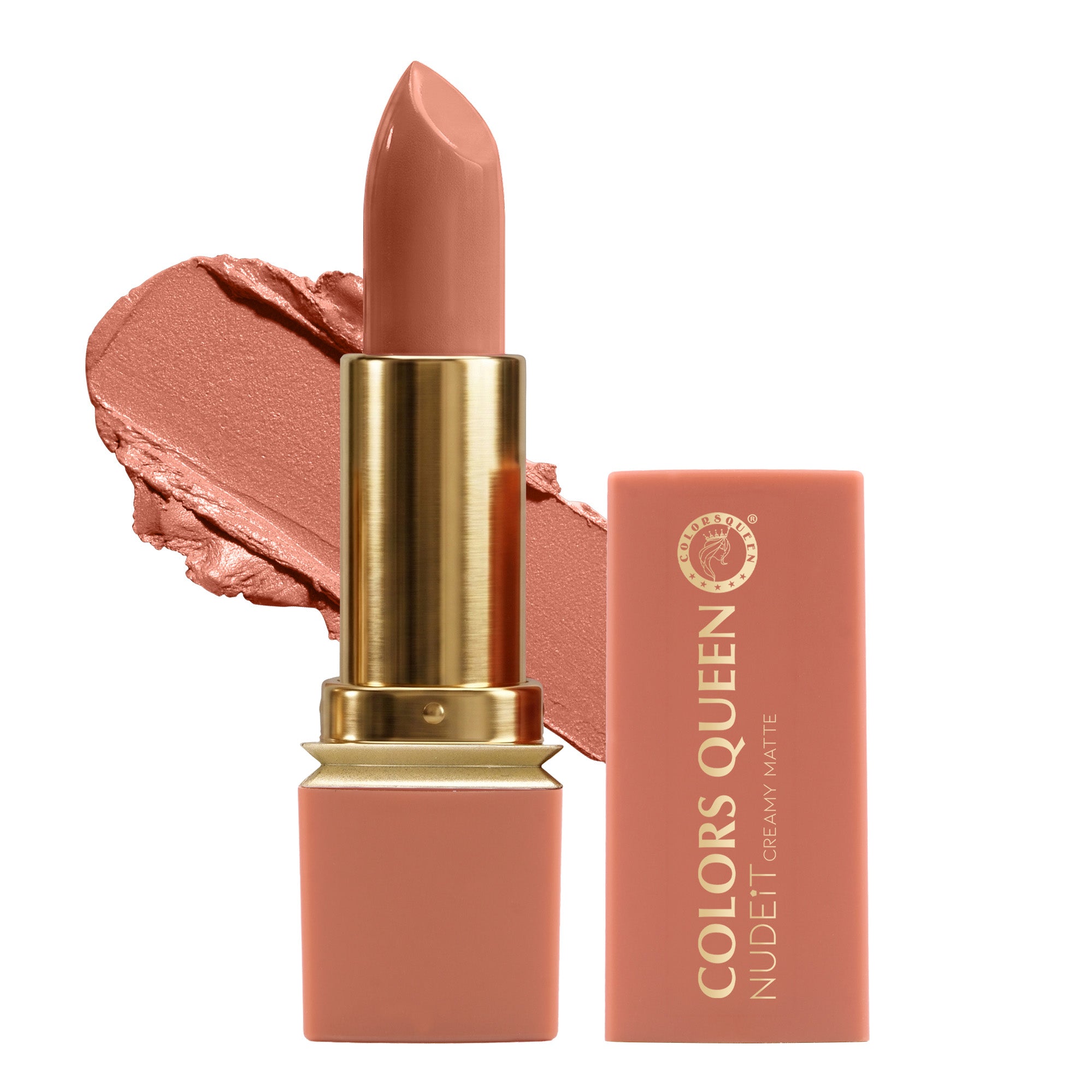Colors Queen Nudeit Creamy Matte Lipstick – 12 Nude Shades, Waterproof &amp; Long-Lasting