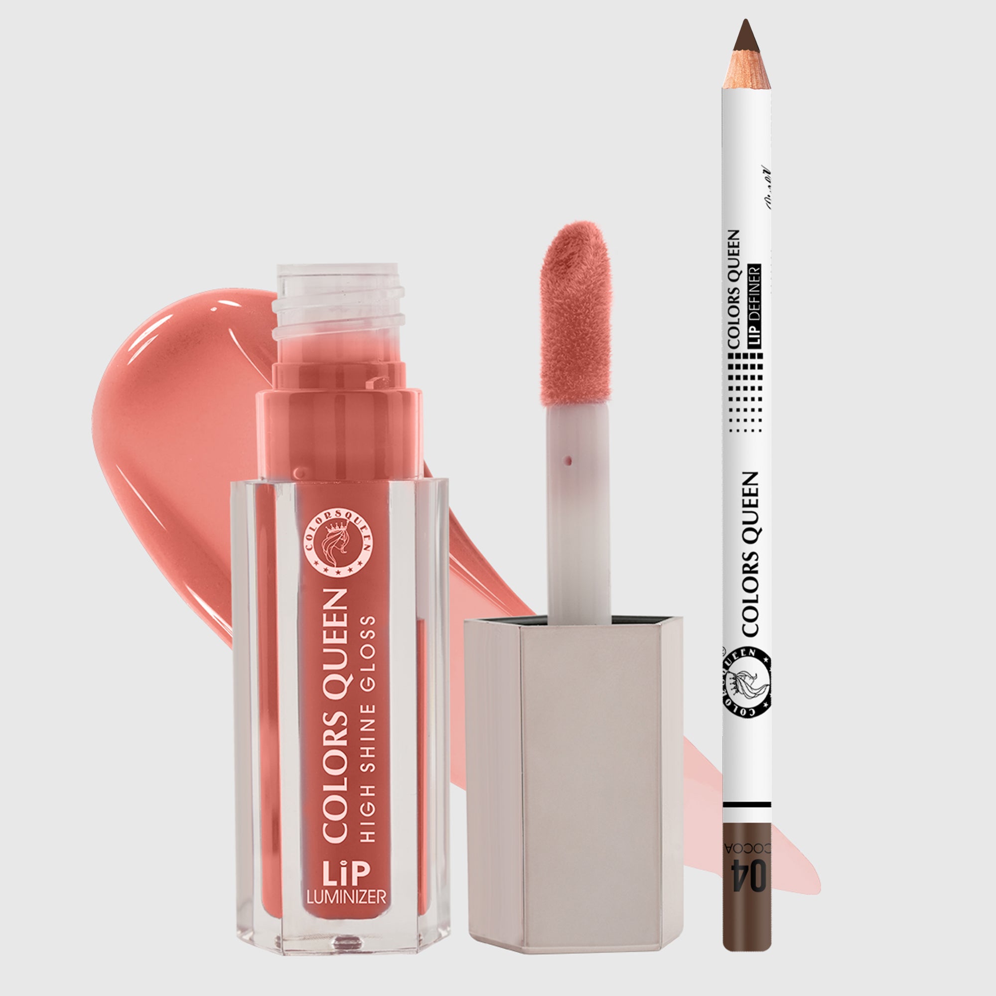 Colors Queen Lip Luminizer Gloss &amp; Lip Liner Combo Pack Of 2 Highly Pigmented