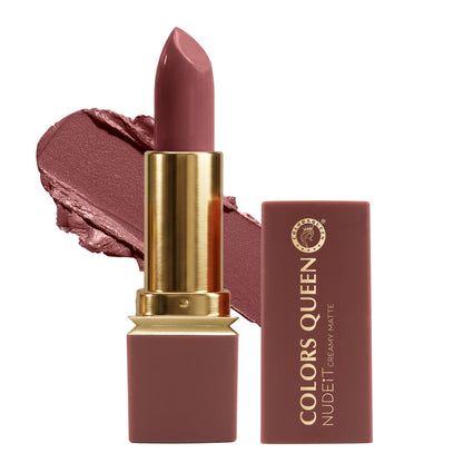 Colors Queen Nudeit Creamy Matte Lipstick – 12 Nude Shades, Waterproof &amp; Long-Lasting