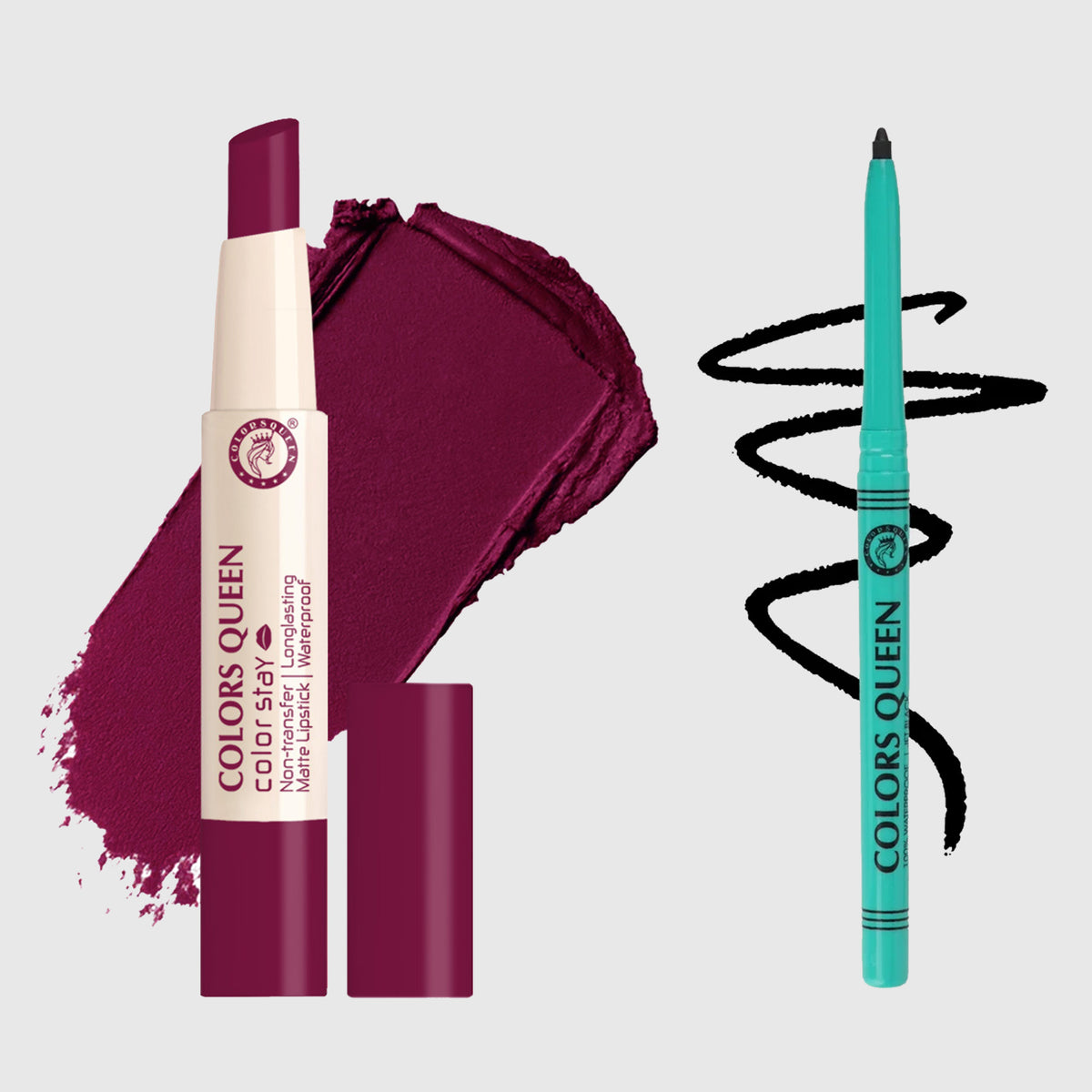 Color Stay Non-Transfer Lipstick and Bold Eyes Auto Kajal Combo