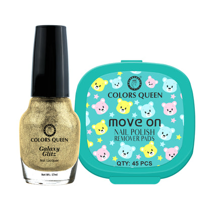 Galaxy Glitz Nail Paint with Removing Pads for Flawless Shine