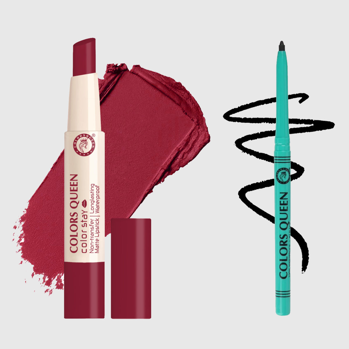 Color Stay Non-Transfer Lipstick and Bold Eyes Auto Kajal Combo