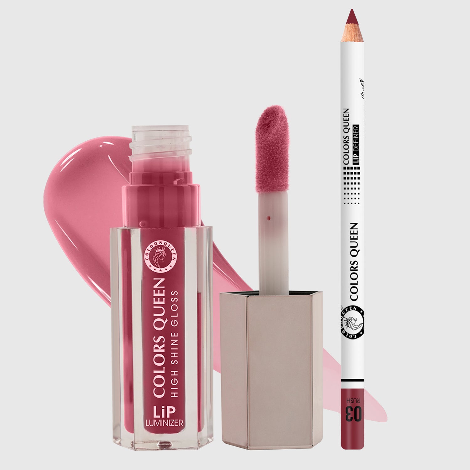 Colors Queen Lip Luminizer Gloss &amp; Lip Liner Combo Pack Of 2 Highly Pigmented