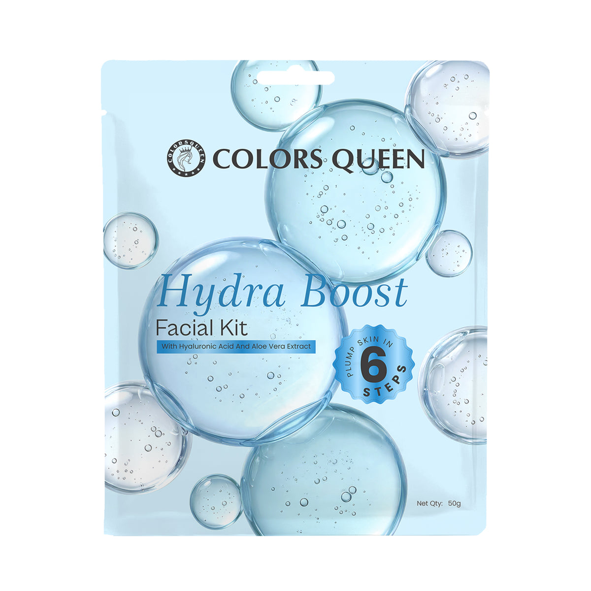 Colors Queen Hydra Boost Facial Kit with Hyaluronic Acid and Aloe Vera Extract