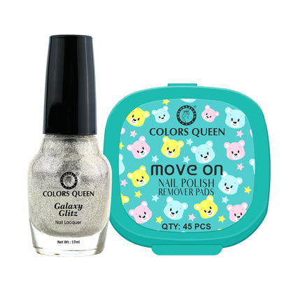 Galaxy Glitz Nail Paint with Removing Pads for Flawless Shine