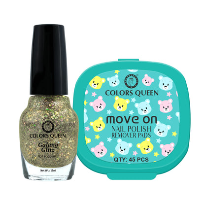 Galaxy Glitz Nail Paint with Removing Pads for Flawless Shine