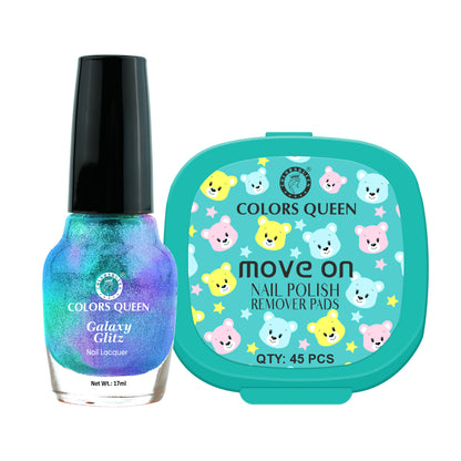 Galaxy Glitz Nail Paint with Removing Pads for Flawless Shine