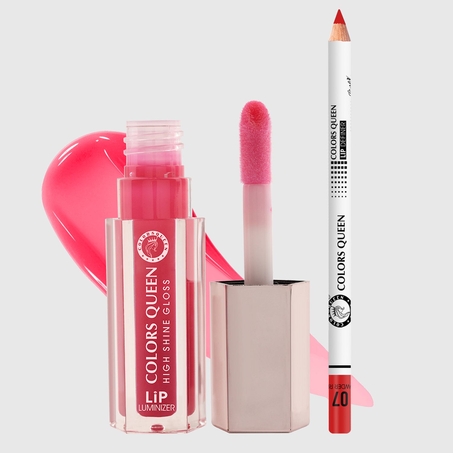 Colors Queen Lip Luminizer Gloss &amp; Lip Liner Combo Pack Of 2 Highly Pigmented